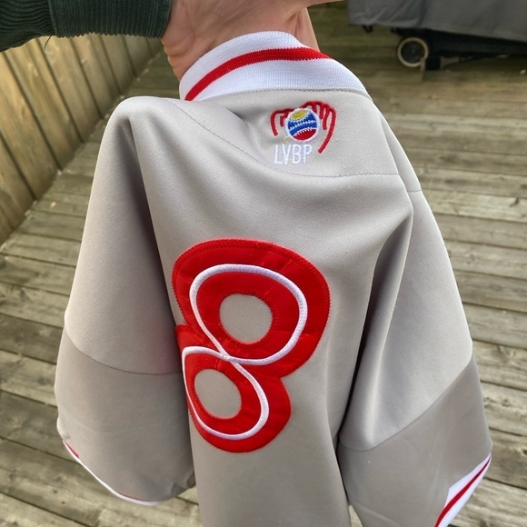 Vintage 1980s Embroidered Cardenales De Lara Venezuelan Baseball Jersey Gray - Picture 15 of 16